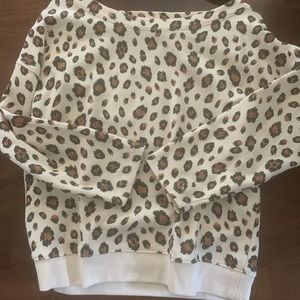 JCREW Leopard Boxy Sweatshirt